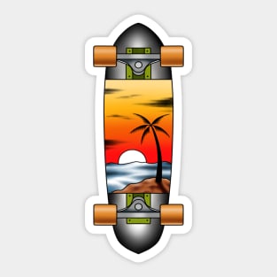 Skateboard Sunset beach Sticker